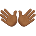 👐🏾 open hands: medium-dark skin tone display on Apple